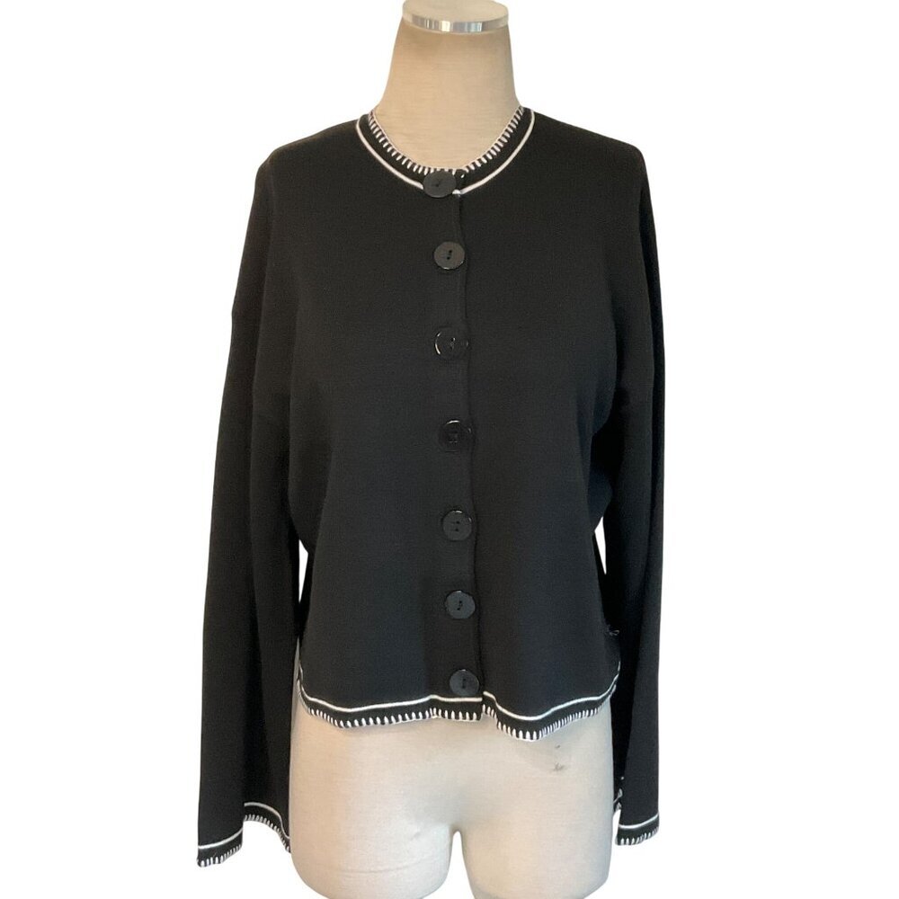 SNDYS Daphne Cardigan in Black Medium New Womens Knit Sweater Jacket - Picture 5 of 14